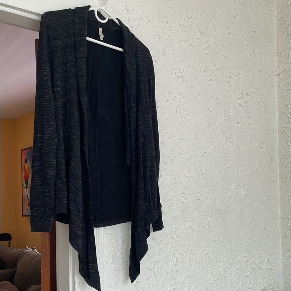 Women's Black Open Front Cardigan